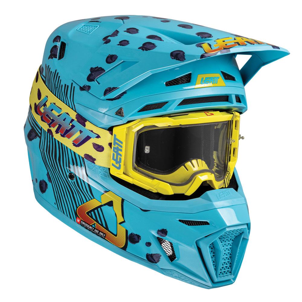 Leatt 2025 Composite Motocross Helmet V25 8.5 Cheetah With 5.5 Goggles